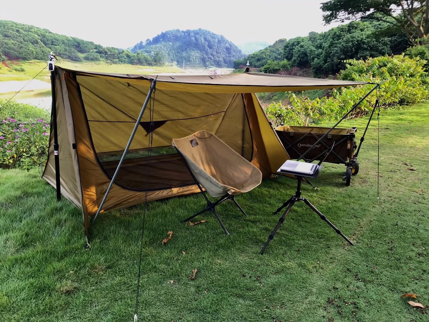 Cheap Goat Tents Outdoor Ultralight Camping Tent (no poles) 2 person Tent Sun Shelter Tents 